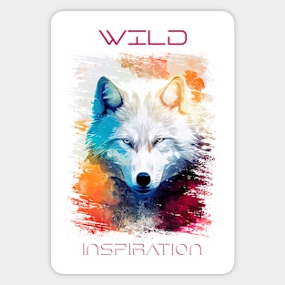 Wolf Wild Nature Animal Colors Art Painting Sticker